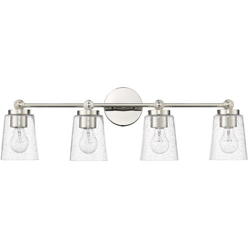 Lauryn 4 Light 30.5 inch Polished Nickel Vanity Light Wall Light